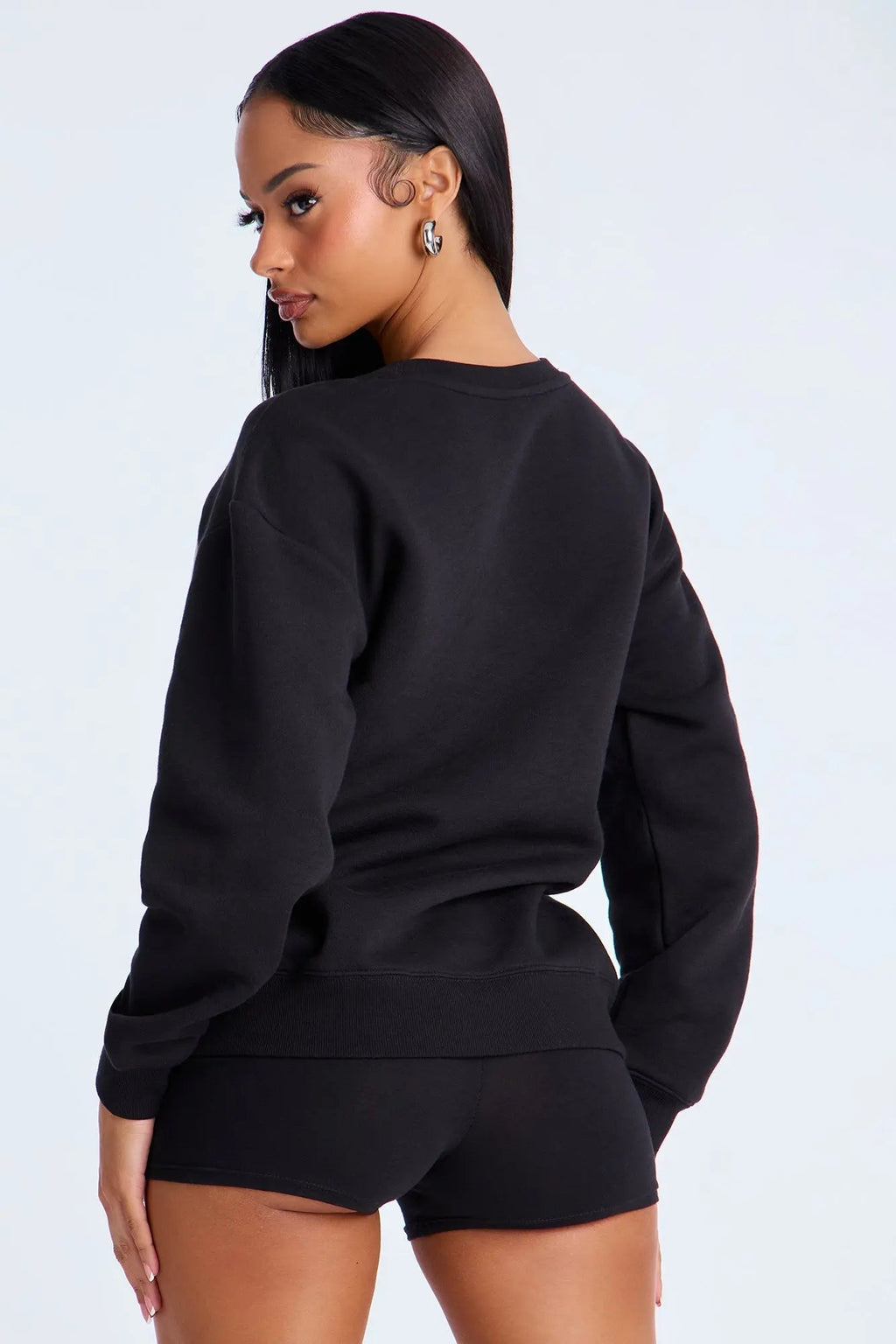 Betty Boop Lace Crew Neck Sweatshirt - Black 
