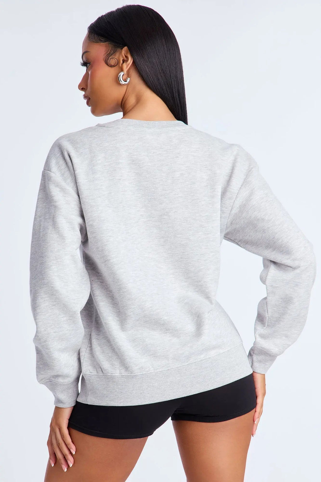 Mickey Mouse Rhinestone Crew Neck Sweatshirt - Heather Grey 