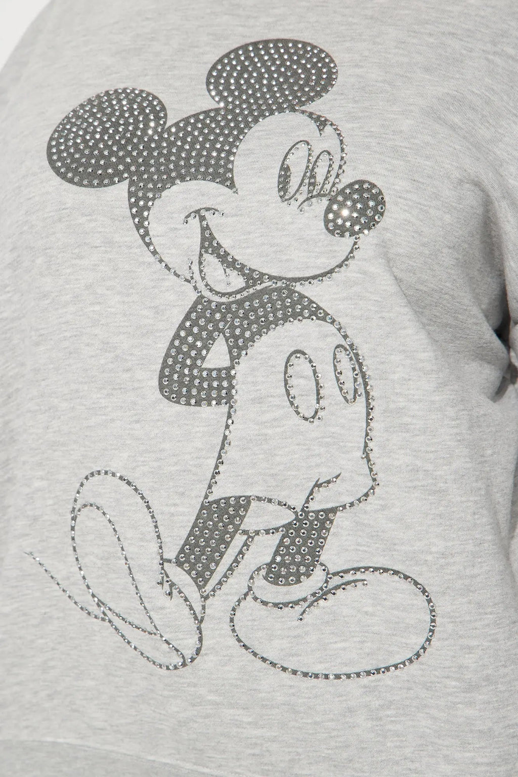 Mickey Mouse Rhinestone Crew Neck Sweatshirt - Heather Grey 