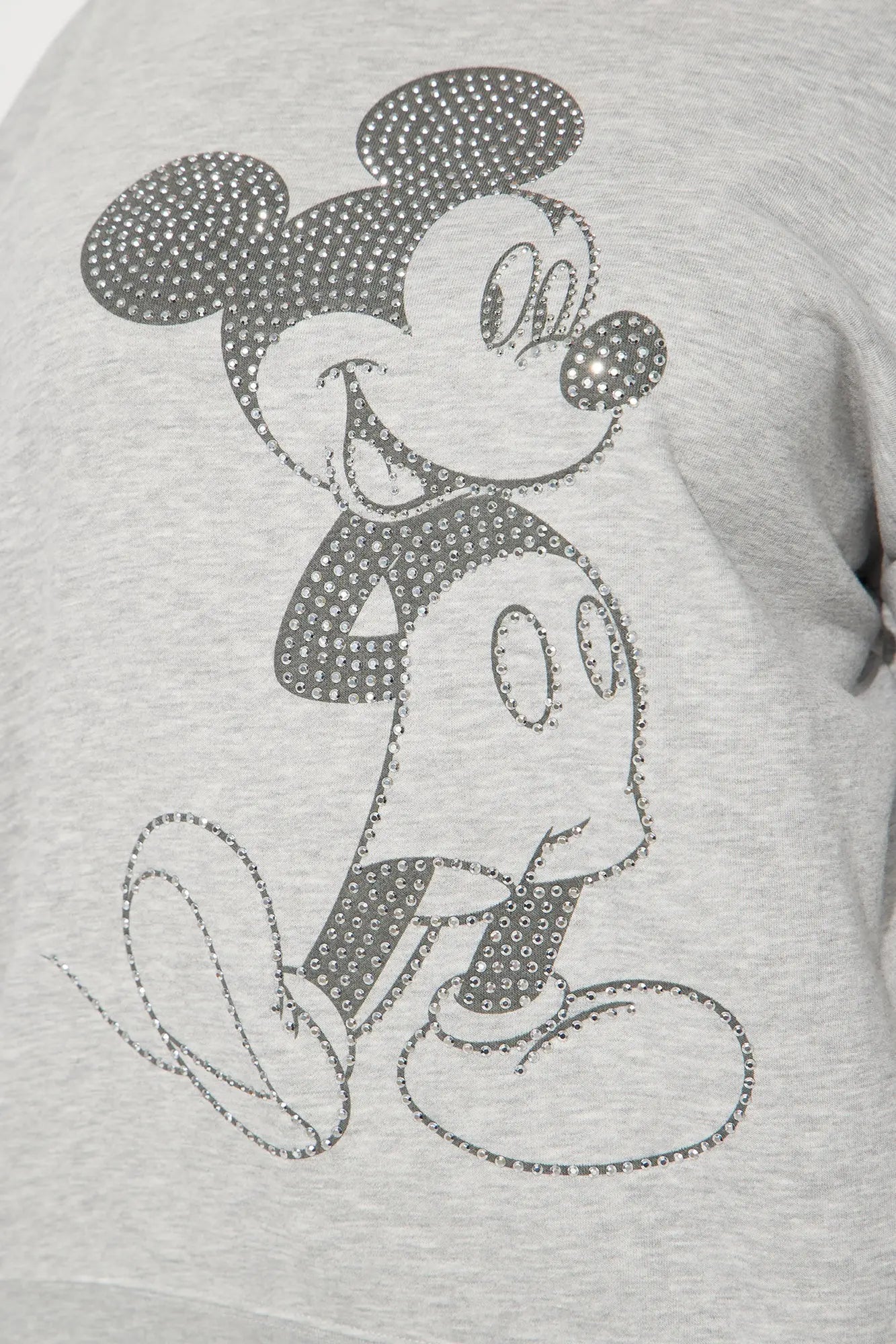 Mickey Mouse Rhinestone Crew Neck Sweatshirt - Heather Grey 