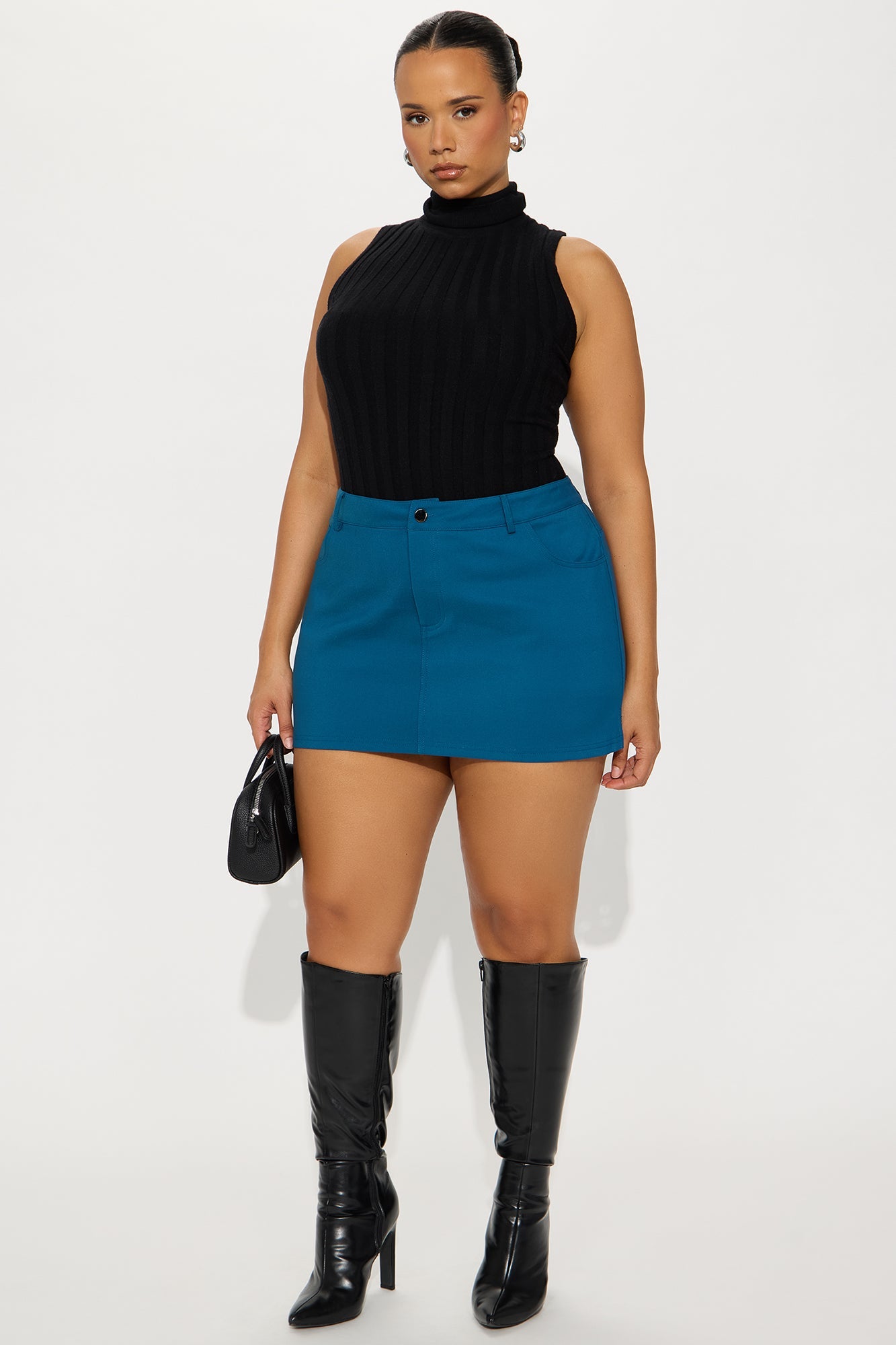 Everyday Casual Twill Mini Skort - Teal 