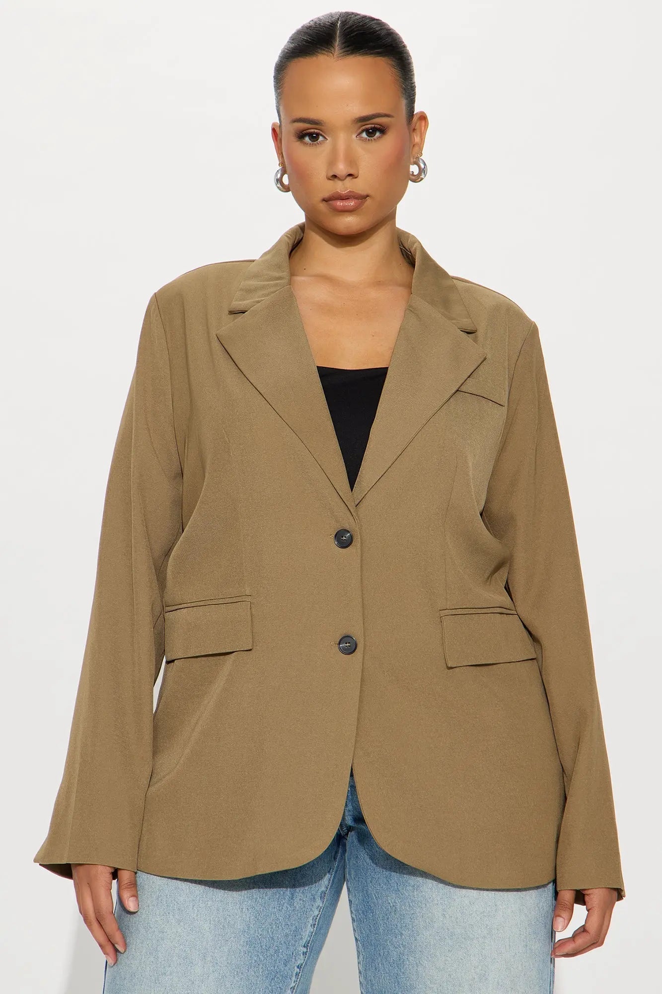 Beatrice Oversized Blazer - Olive 