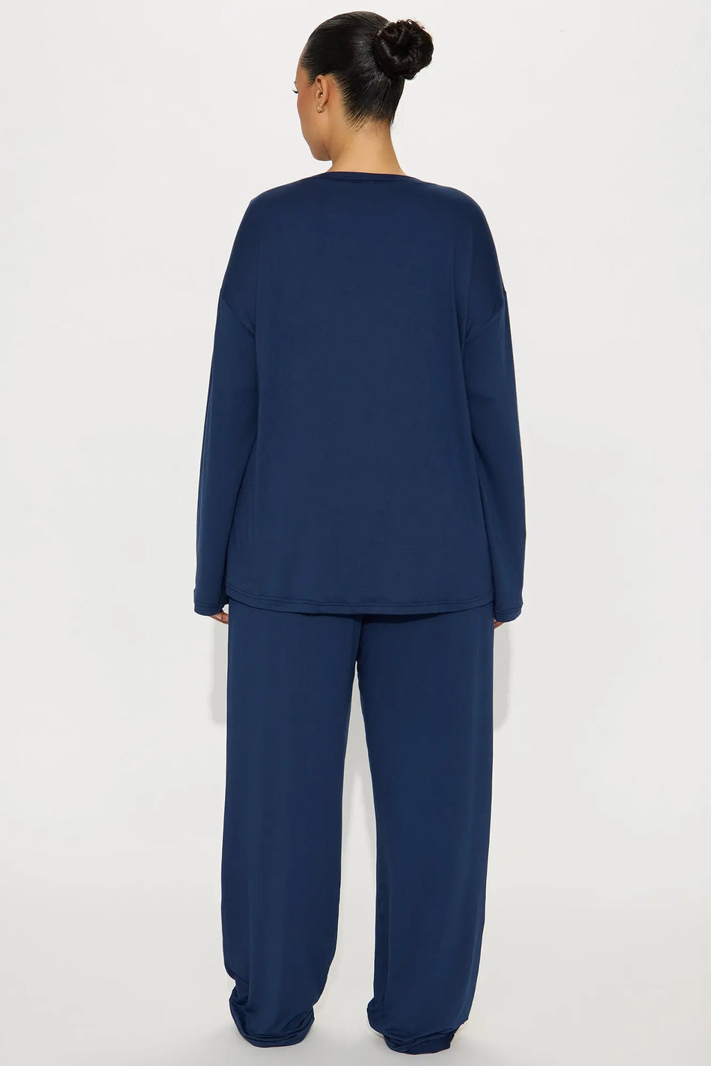 Relax Mood Long Sleeve PJ Pant Set - Navy 