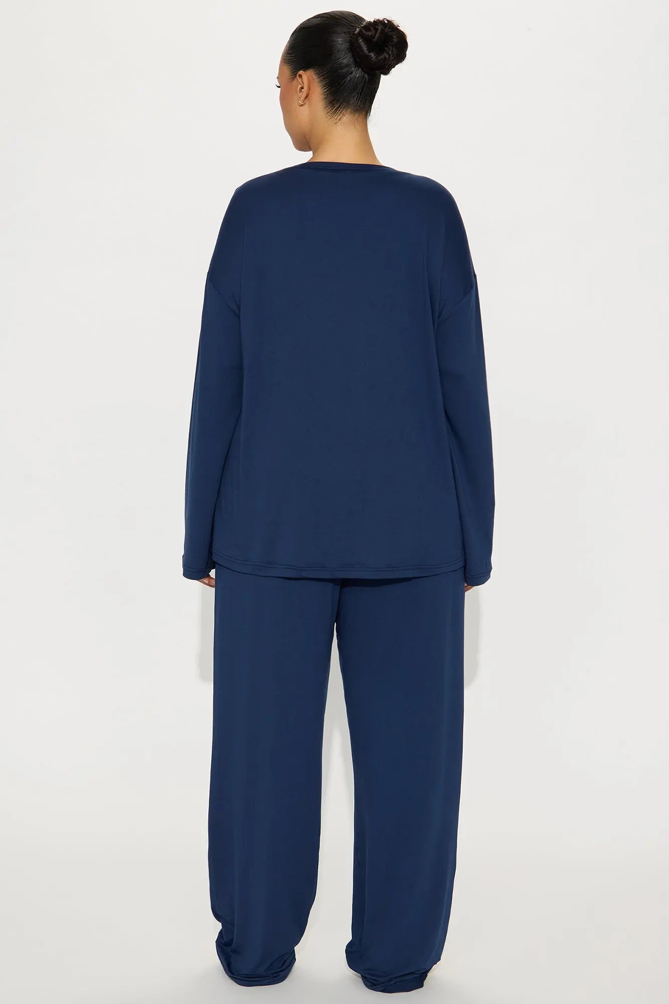 Relax Mood Long Sleeve PJ Pant Set - Navy 