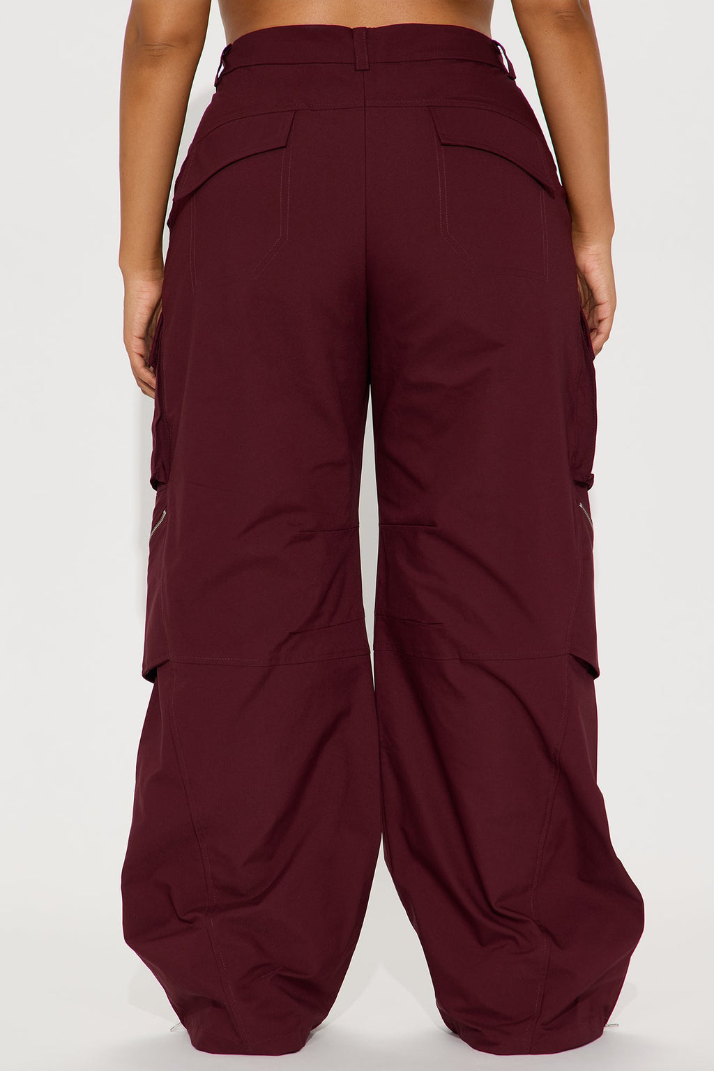 Don't Call Me Windbreaker Wide Leg Cargo Pant 33 - Plum 