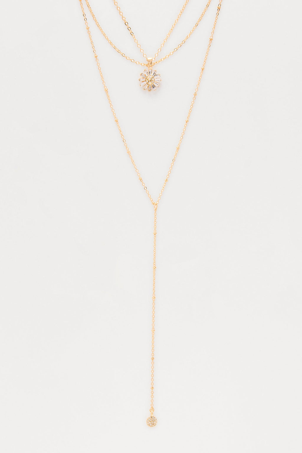 Beth Layered Lariat Necklace - Gold