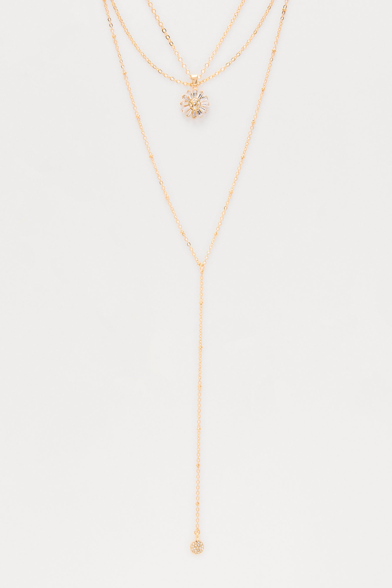 Beth Layered Lariat Necklace - Gold