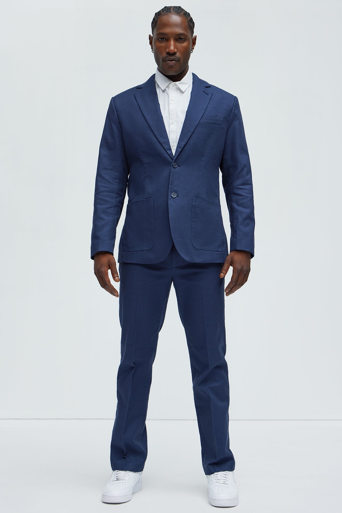 Travis Solid Texture Blazer - Navy