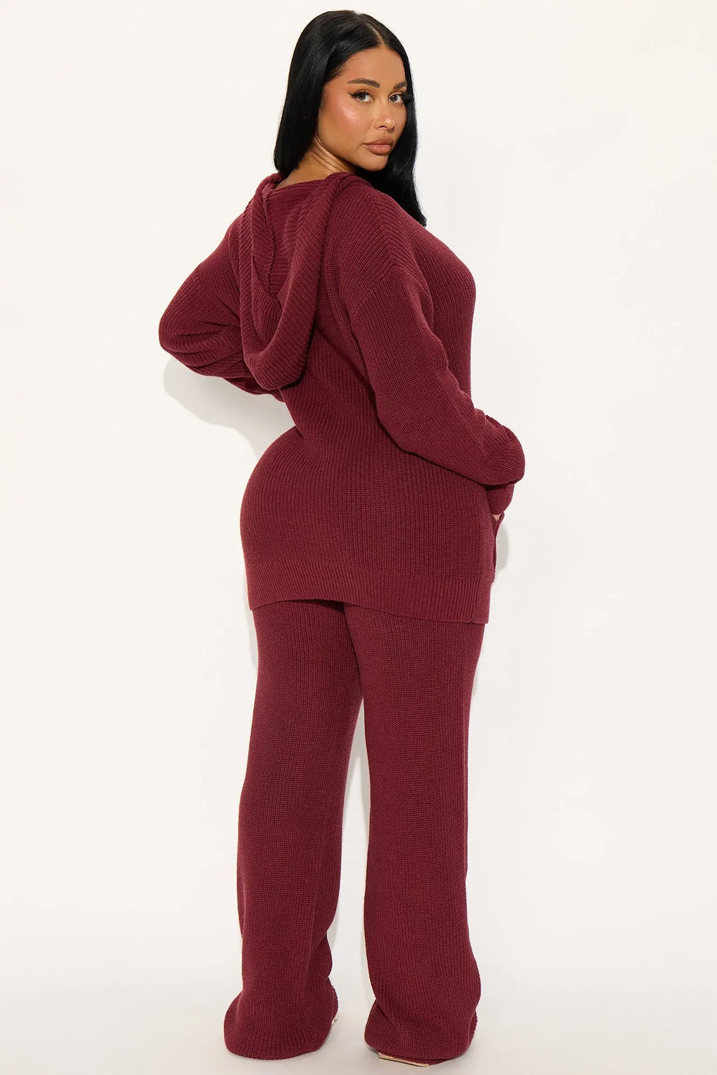 Deliah Sweater Pant Set - Burgundy 