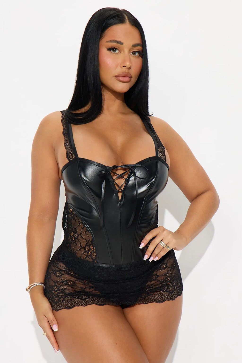 Sweet Nothings Lace Corset Dress - Black 