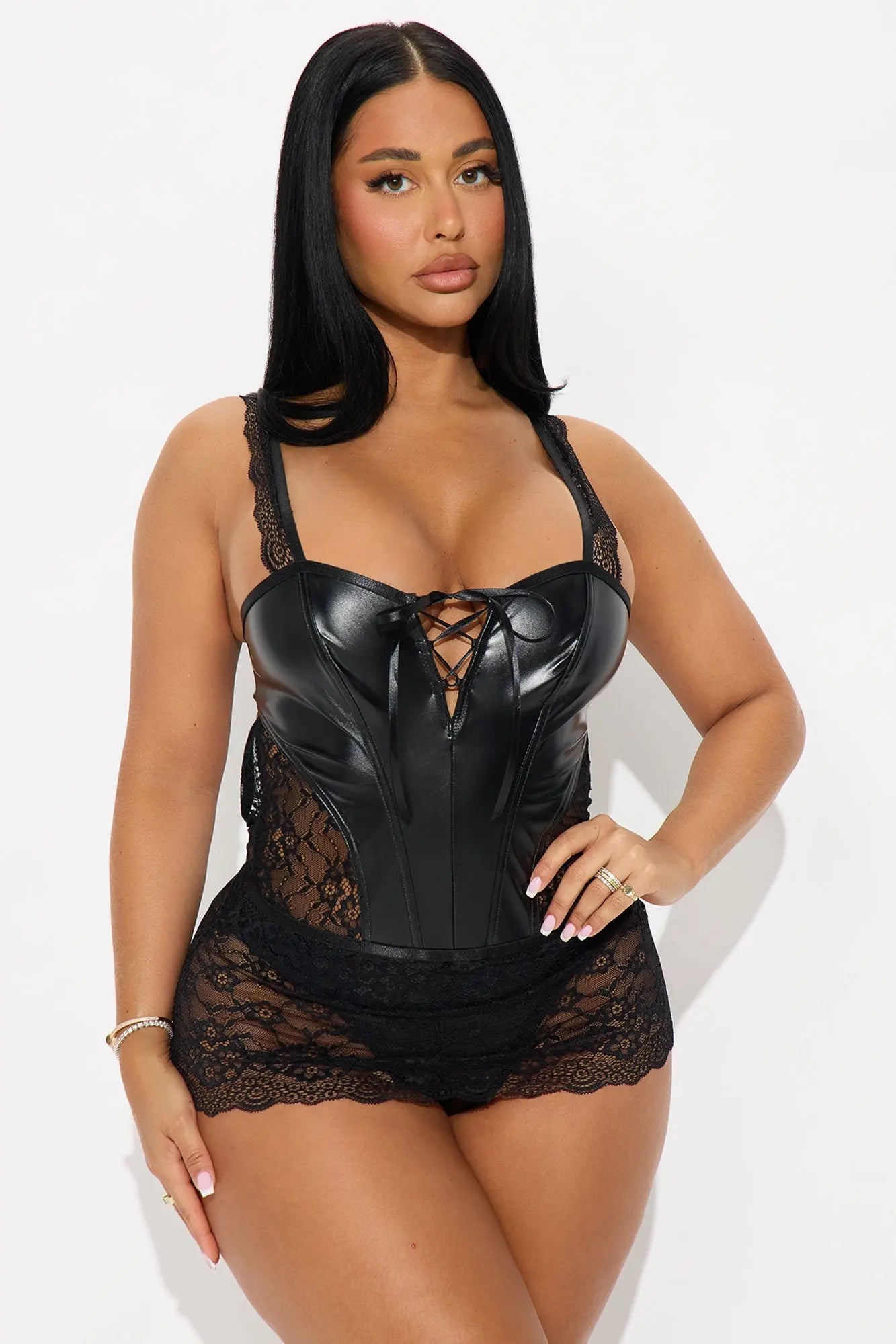 Sweet Nothings Lace Corset Dress - Black 