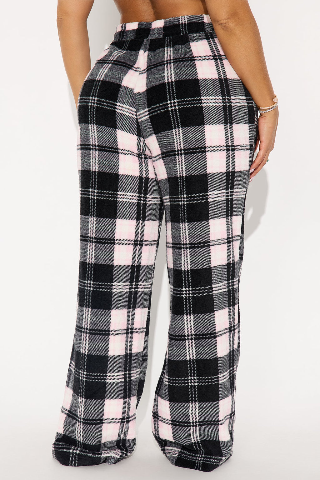 Staying Warm Plush PJ Pants - Black/Pink