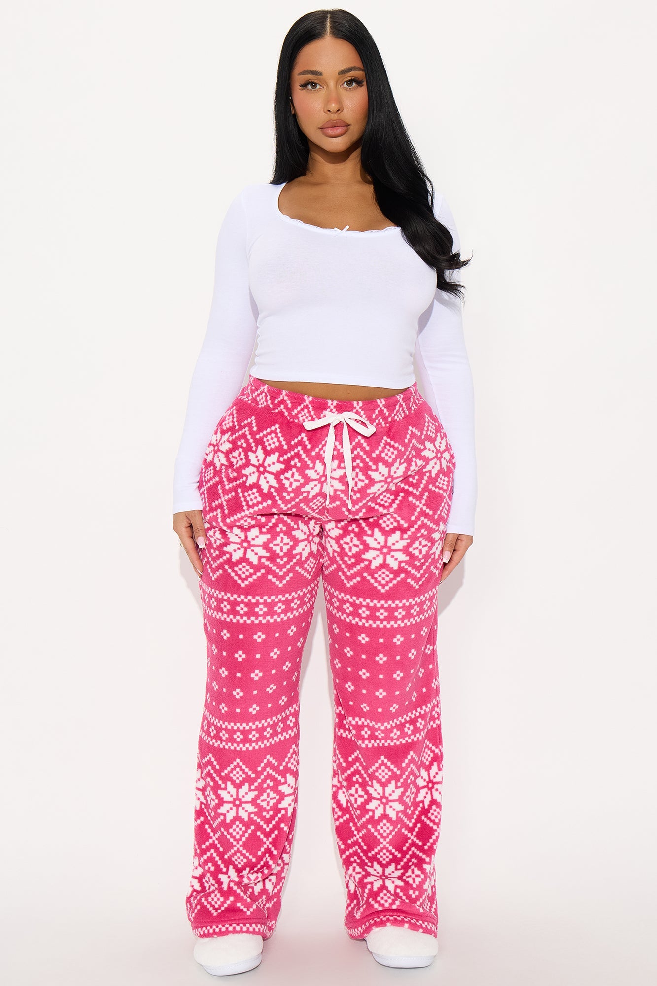 Winter Cutie Plush PJ Pants - Pink