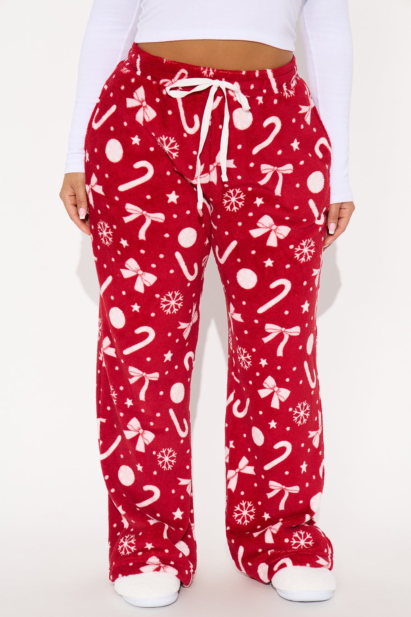 Tis The Season Plush PJ Pants - Burgundy