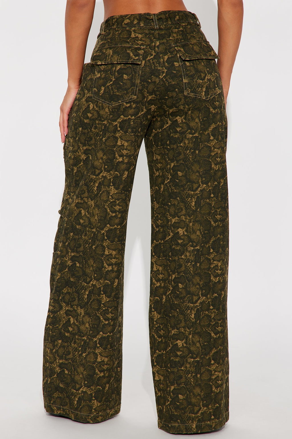 No Other Choice Twill Rigid Wide Leg Leopard Pant 32 - Leopard 