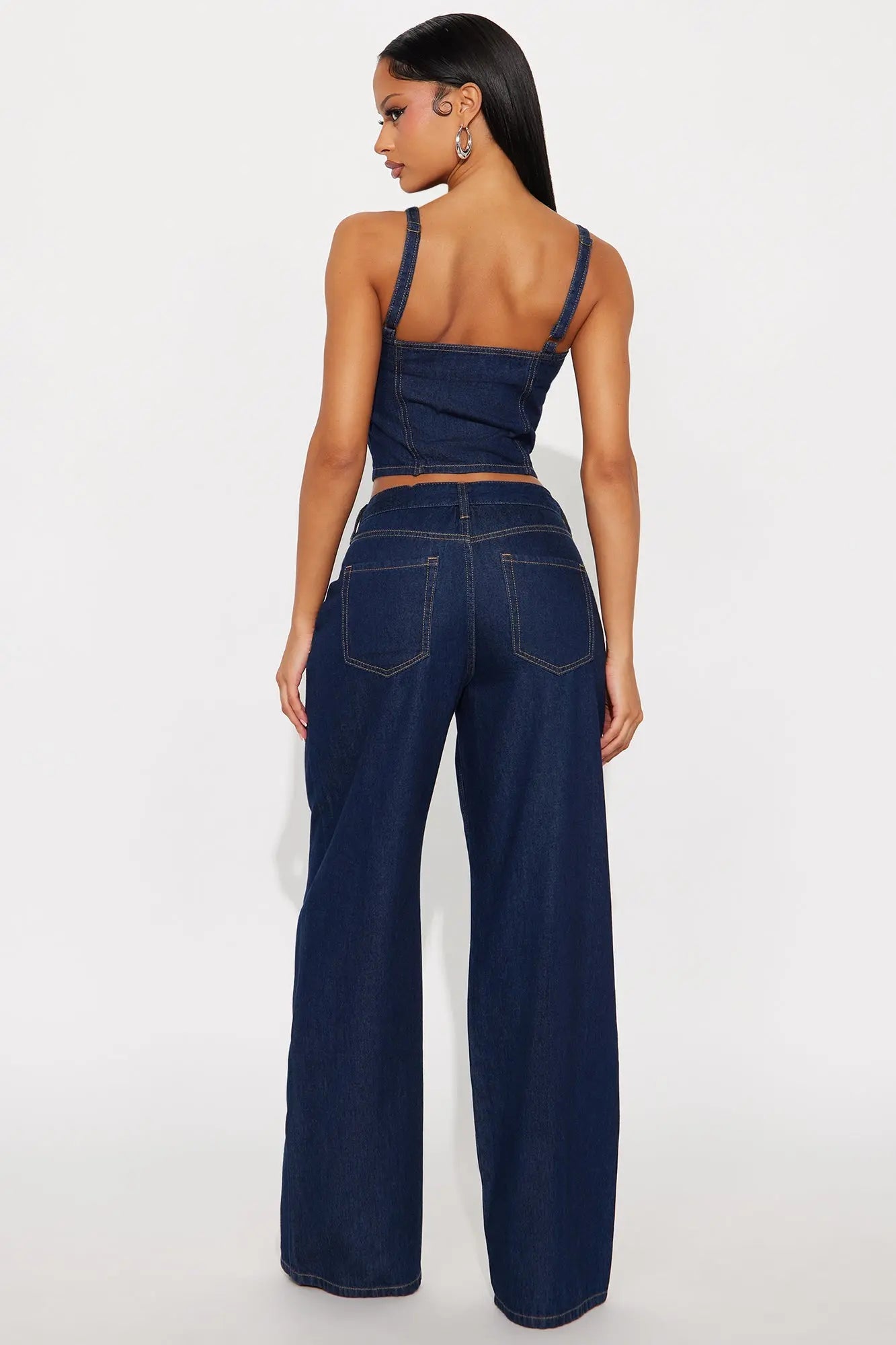 Cassie Denim Pant Set - Dark Denim 