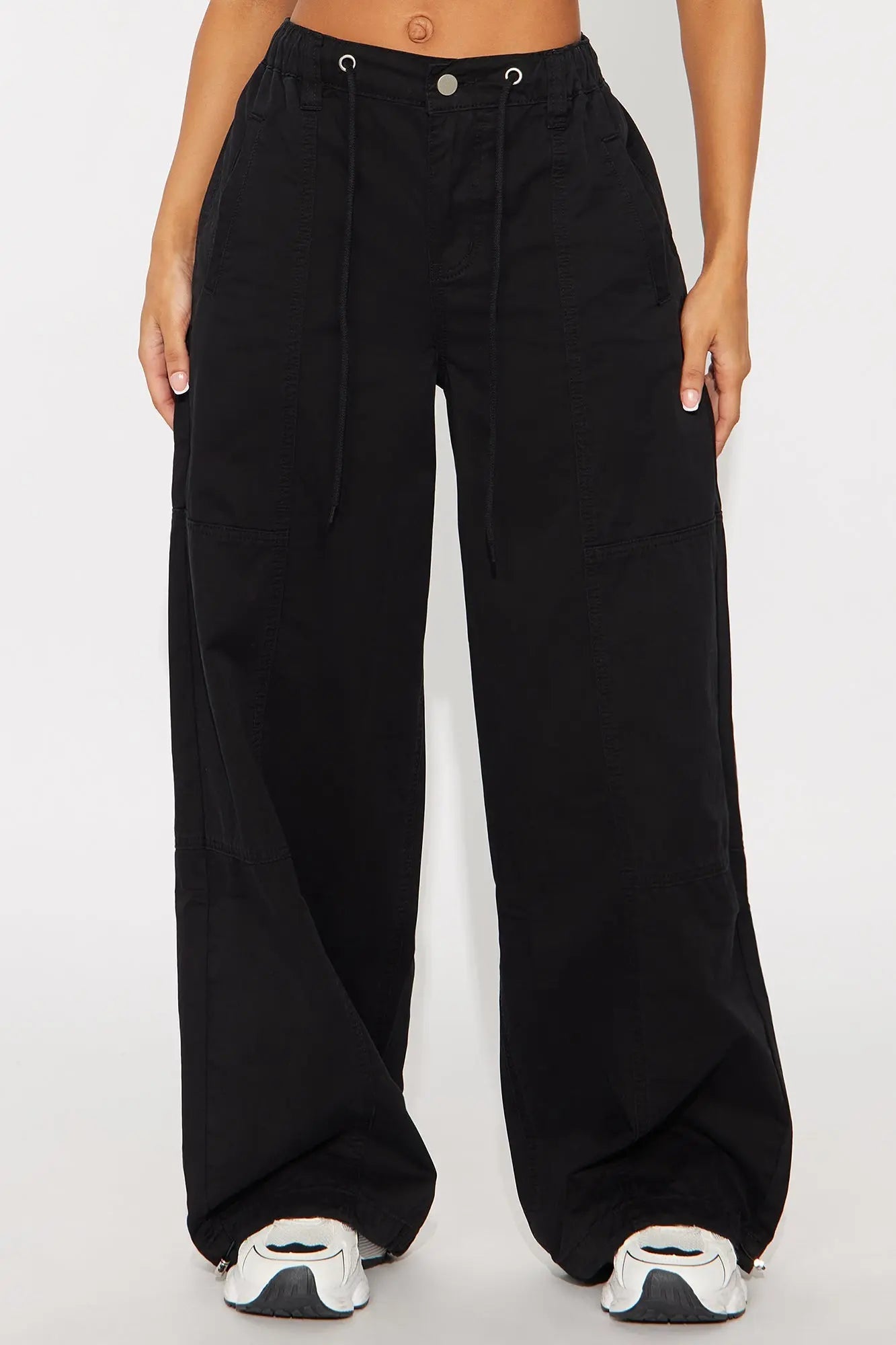 Olivia Wide Leg Jogger - Black Wash 