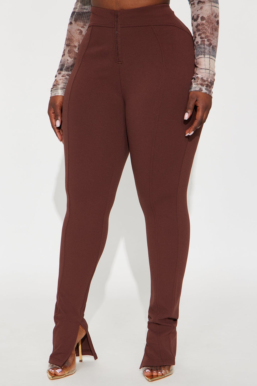 Pretty Iconic High Rise Skinny Pant 33″ - Brown 