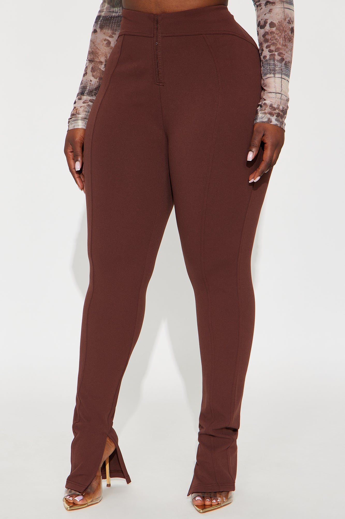 Pretty Iconic High Rise Skinny Pant 33″ - Brown 