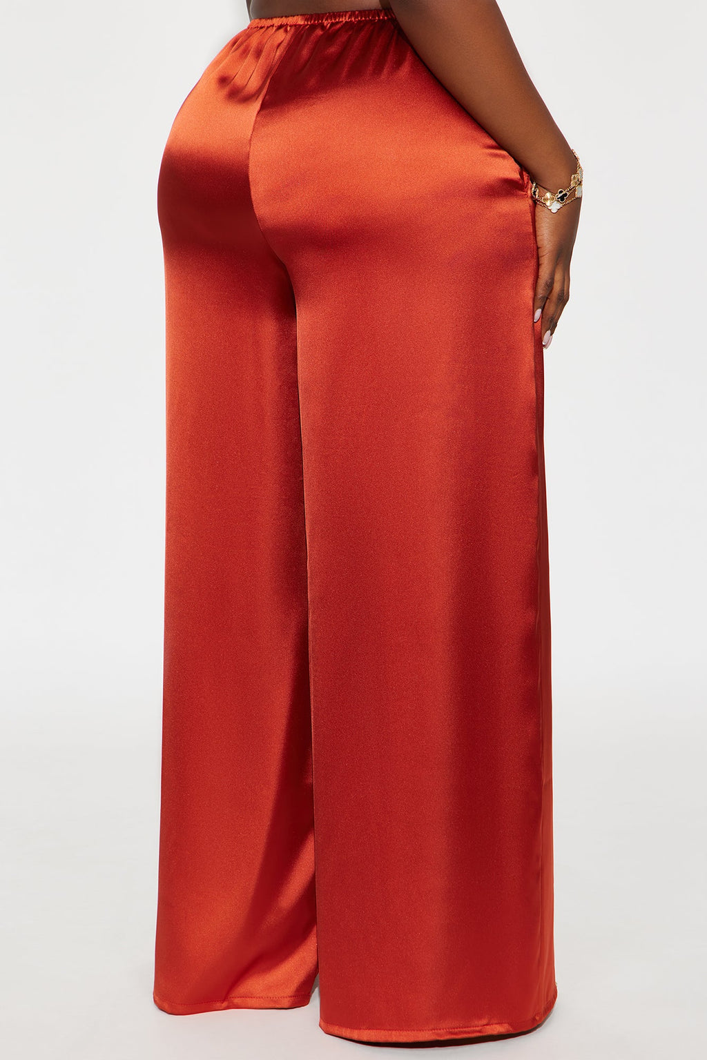 Shine On Satin Wide Leg Pant 32″ - Copper