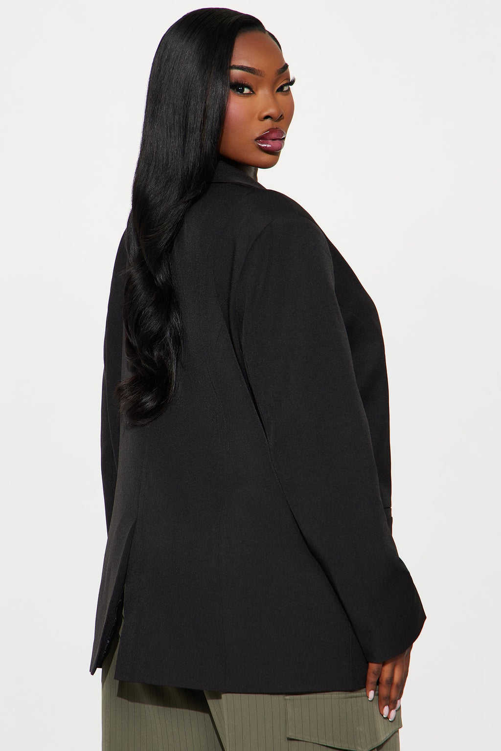 Big Goals Double Breasted Oversized Blazer - Black