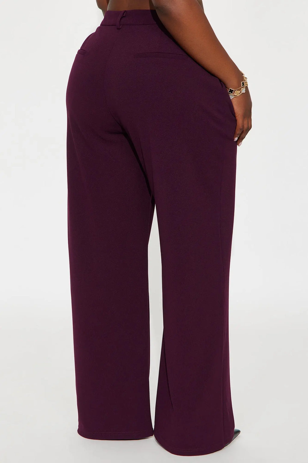 Elma Wide Leg Trouser - Eggplant 