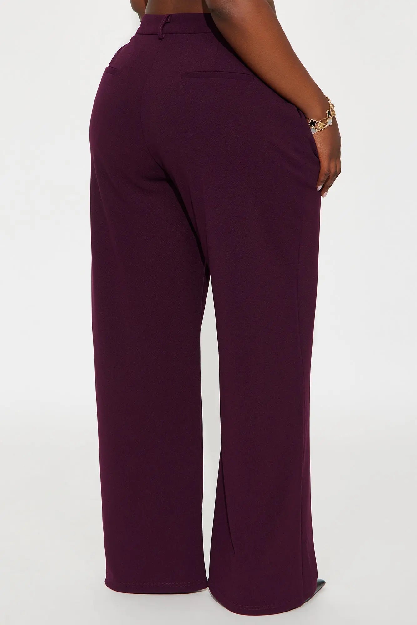Elma Wide Leg Trouser - Eggplant 