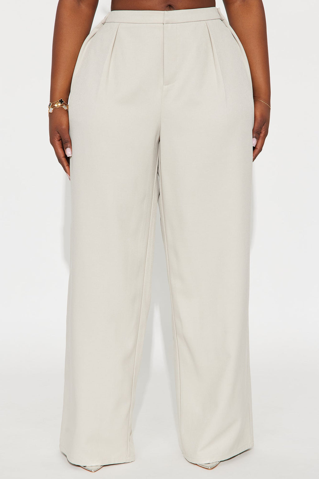 Close The Deal Wide Leg Trouser Pant 32″ - Stone 