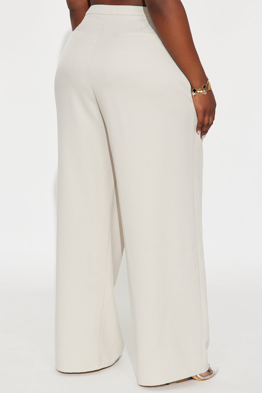 Close The Deal Wide Leg Trouser Pant 32″ - Stone 