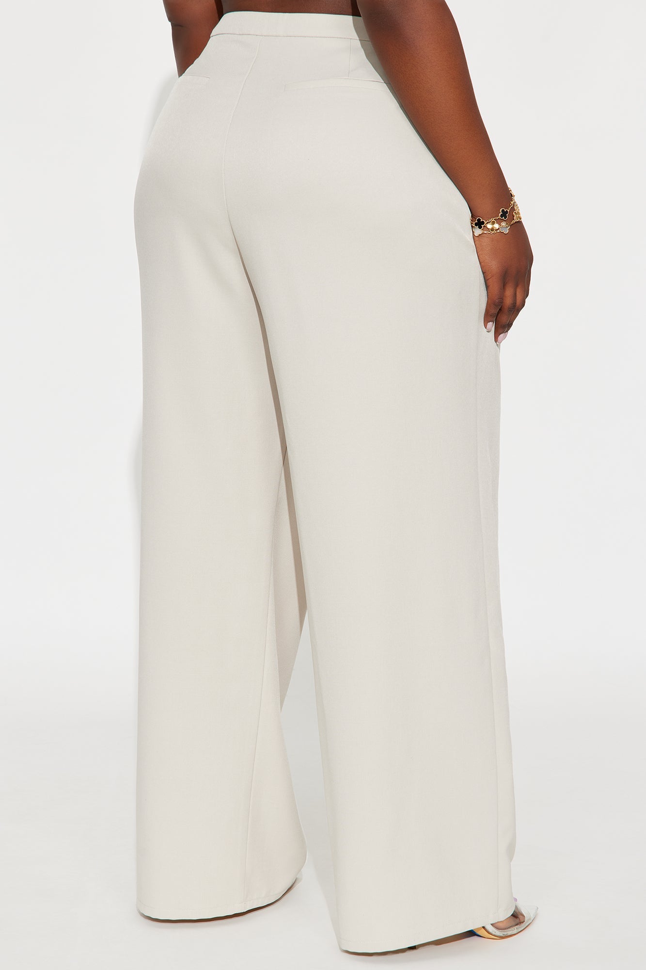 Close The Deal Wide Leg Trouser Pant 32″ - Stone 