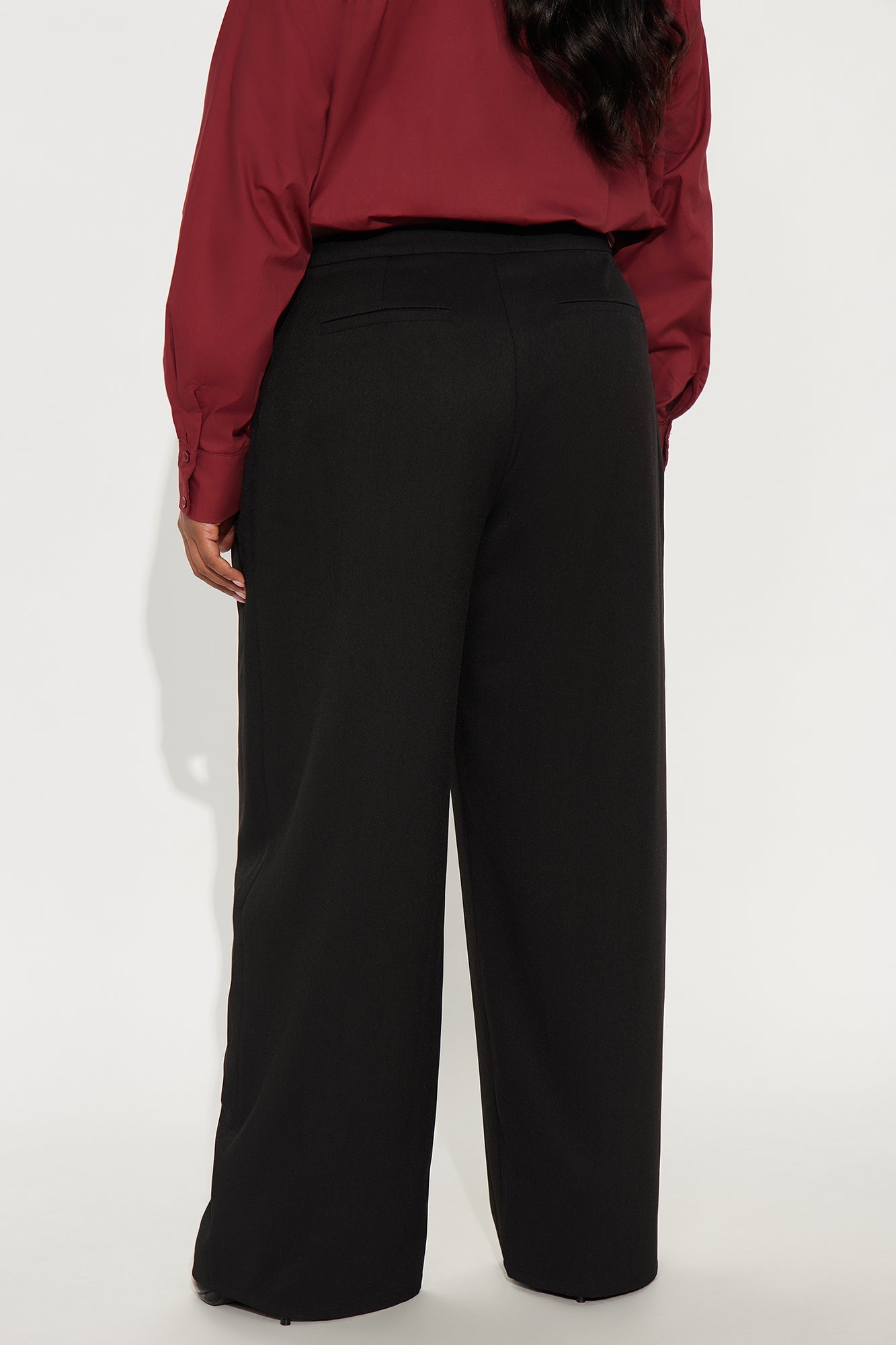Close The Deal Wide Leg Trouser Pant 32″ - Black 
