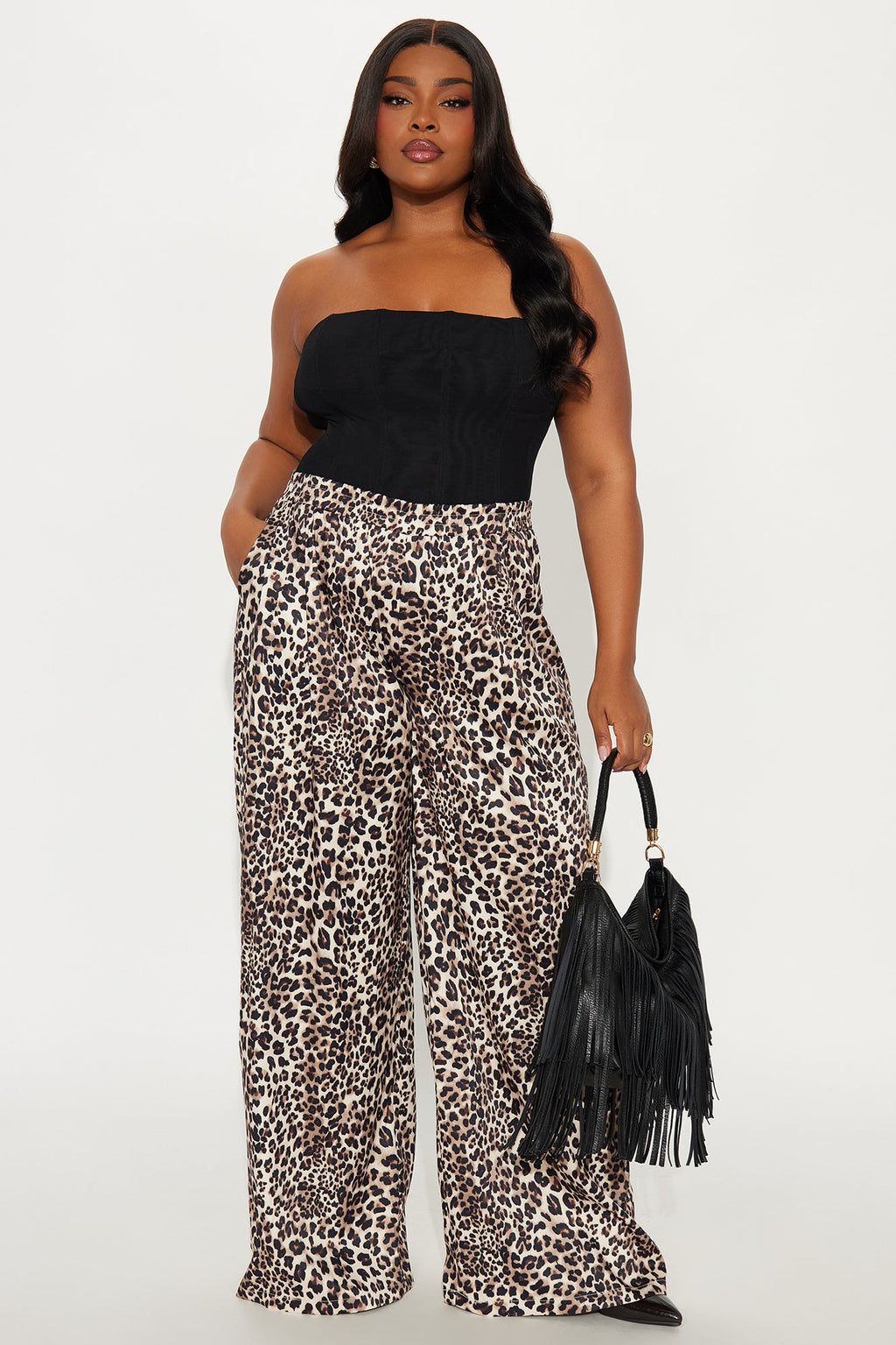 Gentle Touch High Rise Wide Leg Leopard Pant 32 - Leopard 