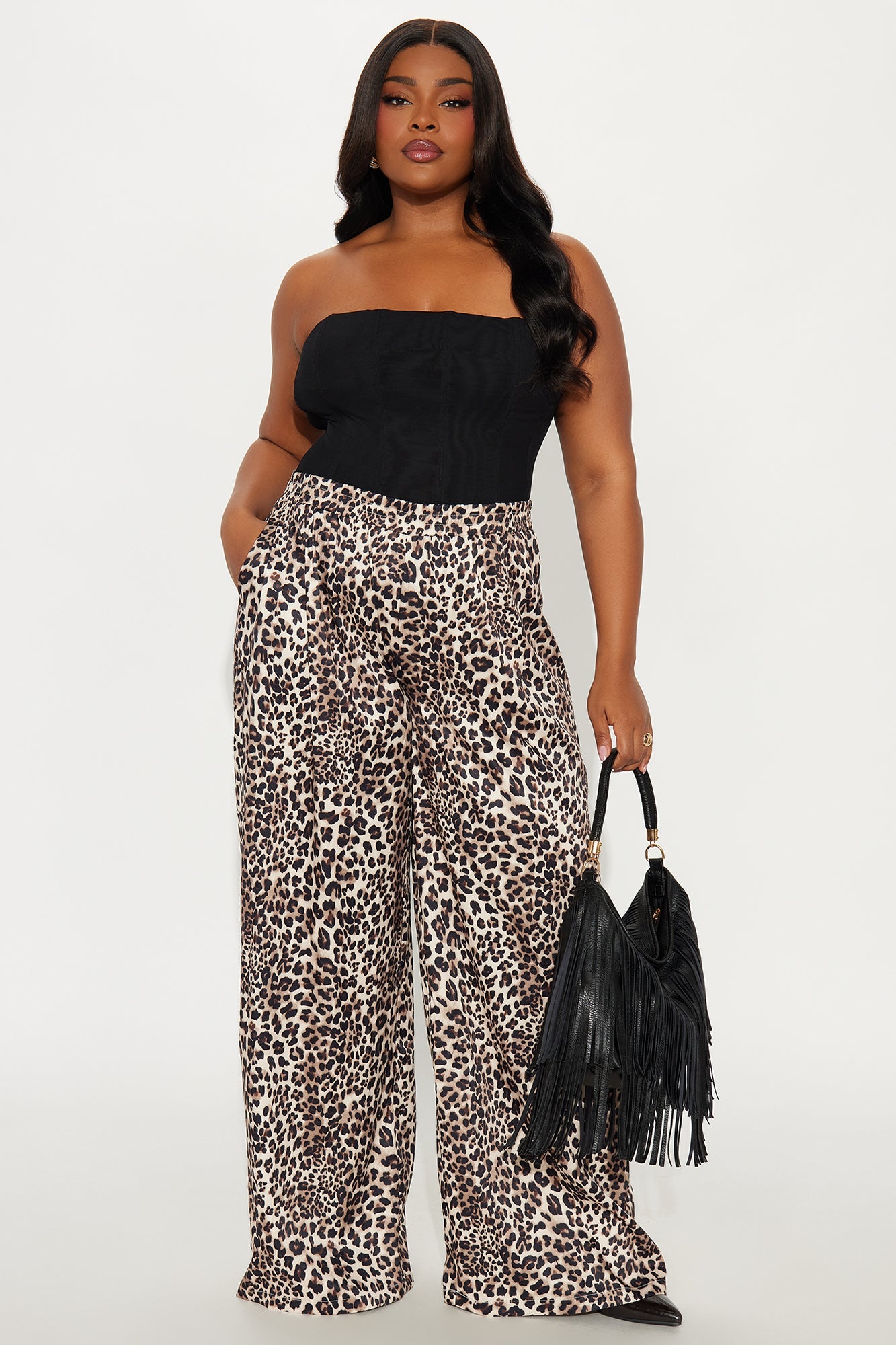 Gentle Touch High Rise Wide Leg Leopard Pant 32 - Leopard 