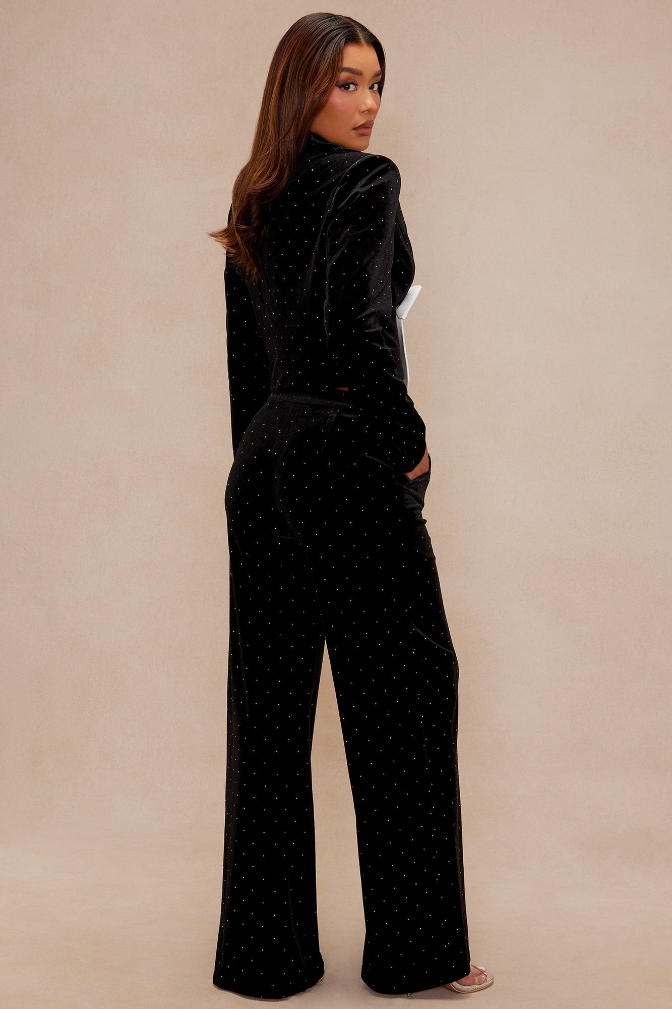 Just Like Magic Velvet Blazer Pant Set - Black