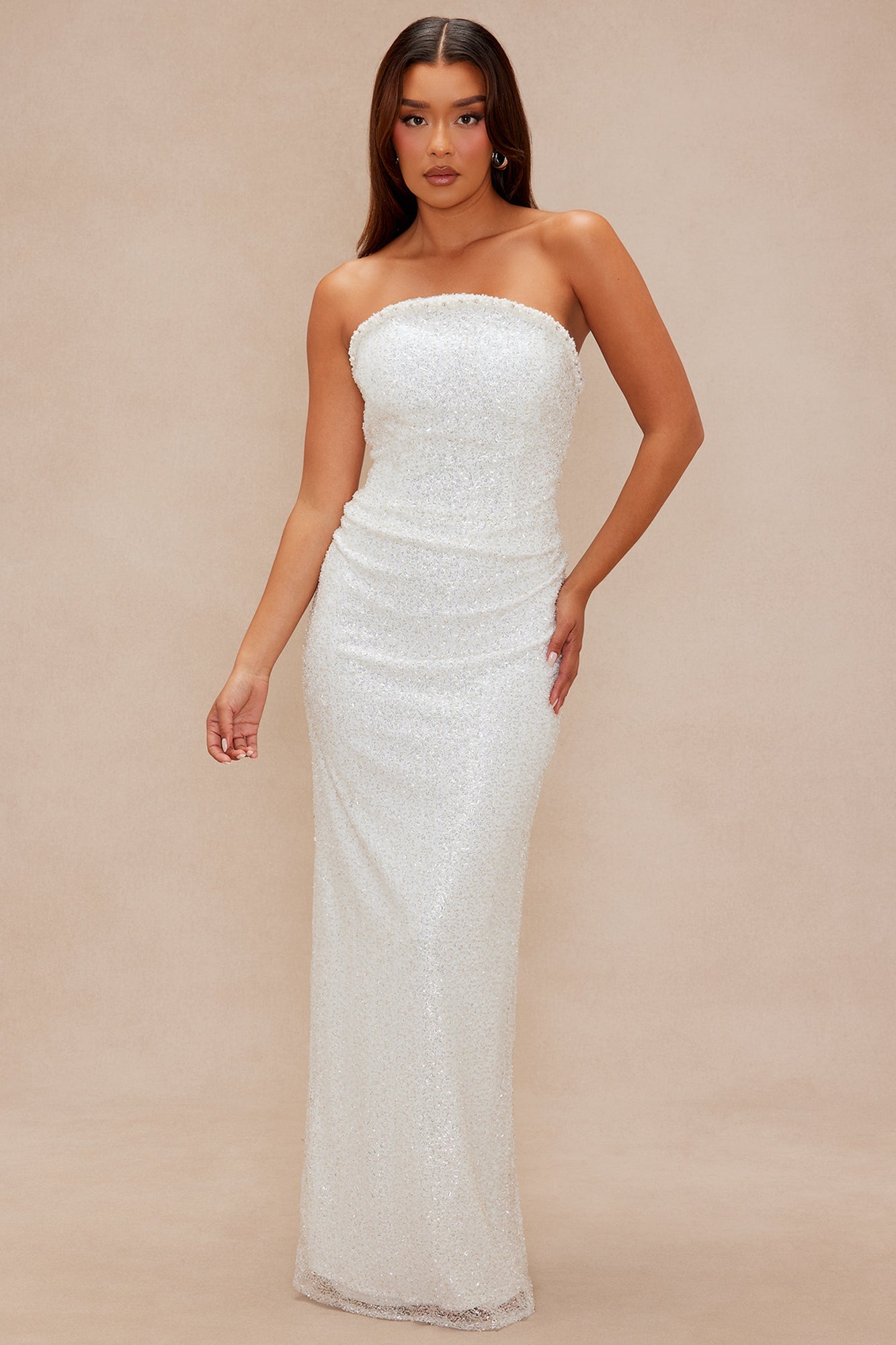 Full Of Glamour Embellished Gown - White 