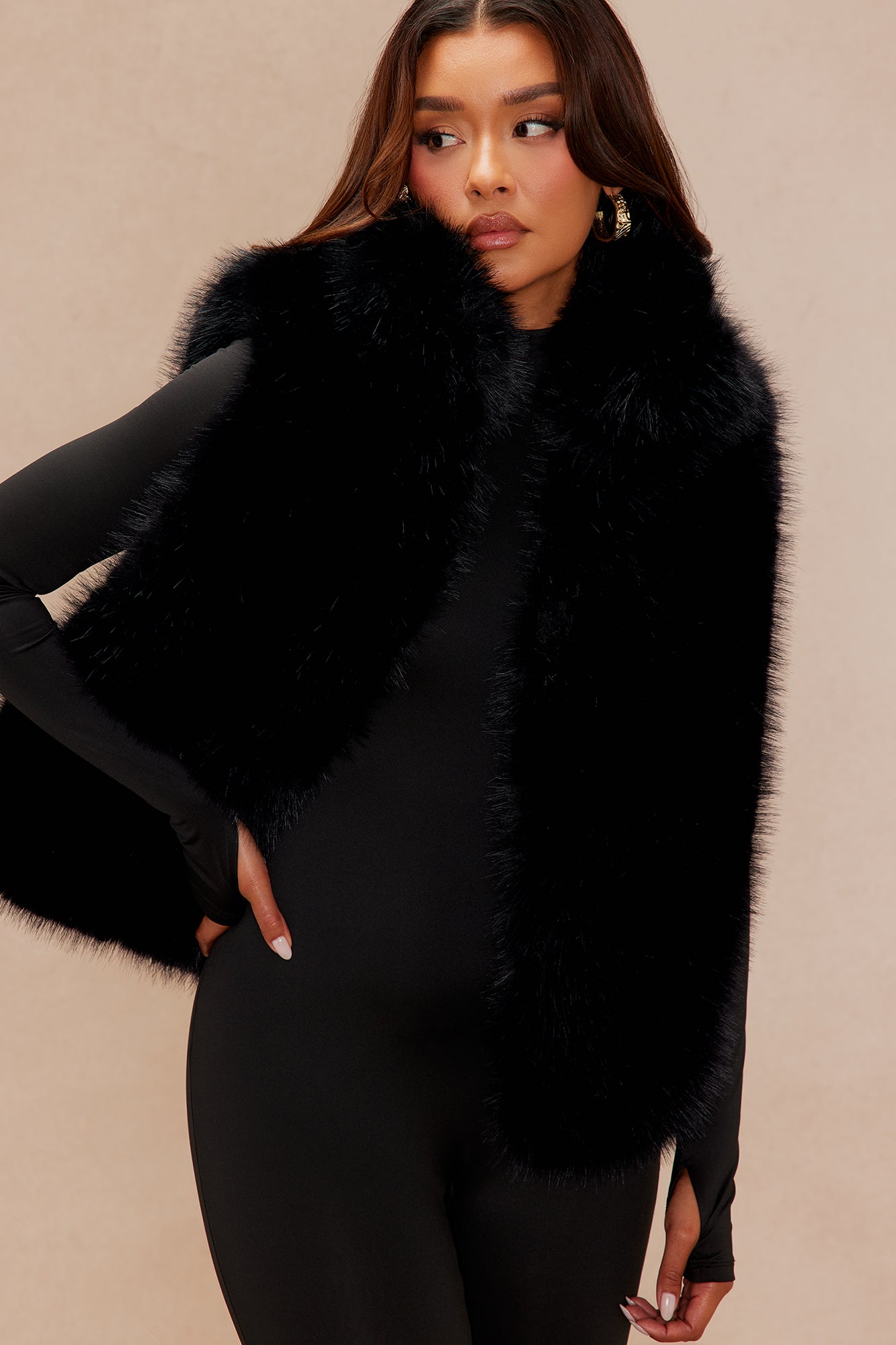 Nikki Faux Fur Vest - Black