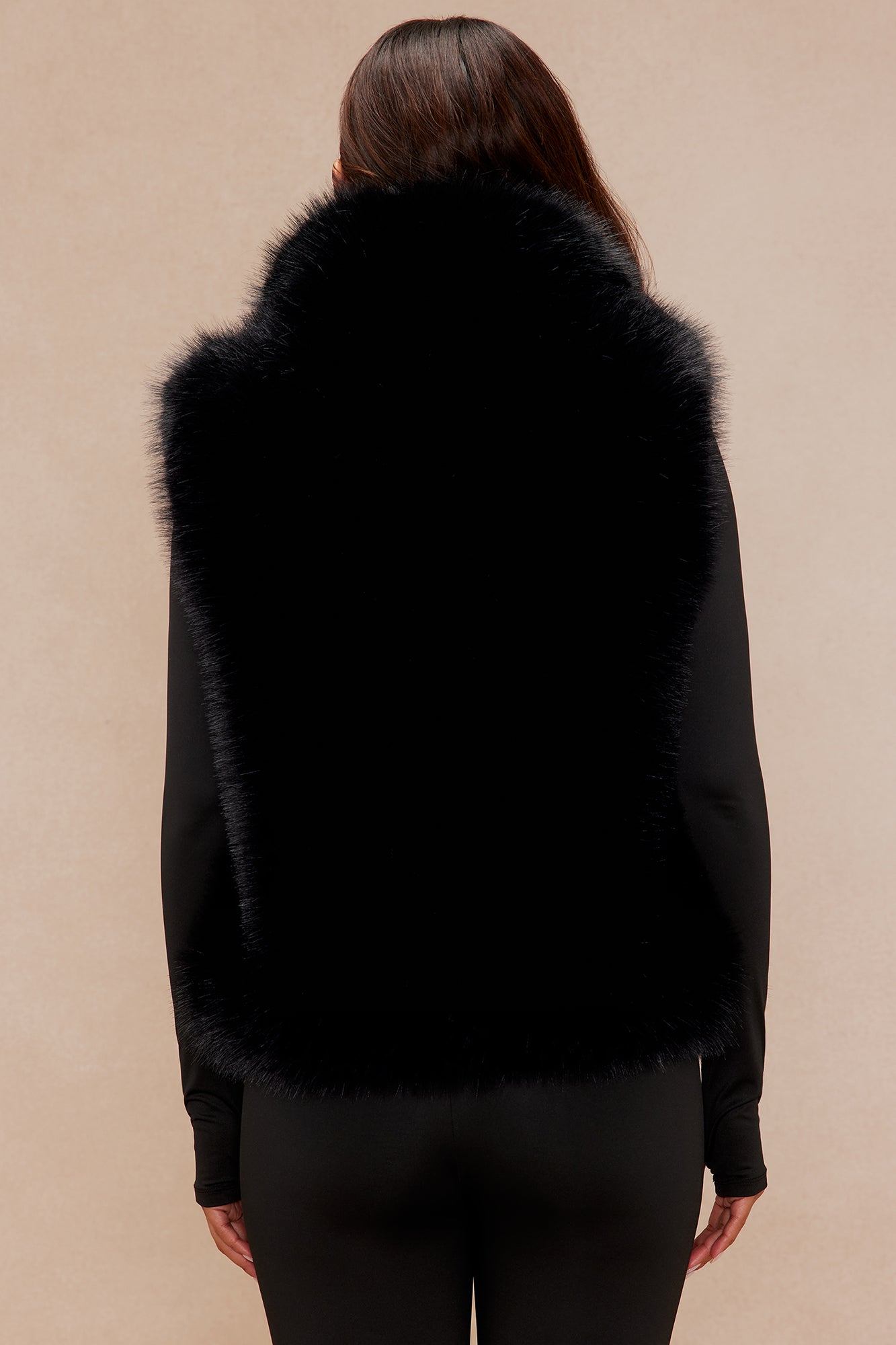 Nikki Faux Fur Vest - Black