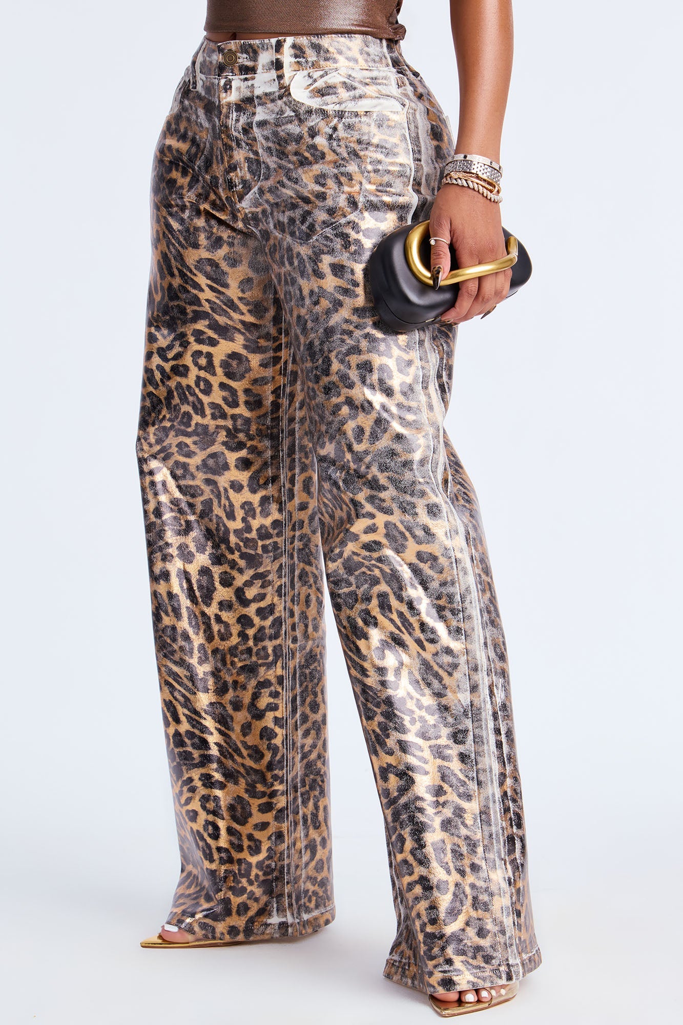 Carmela Leopard Wide Leg Pant 33″ - Leopard 