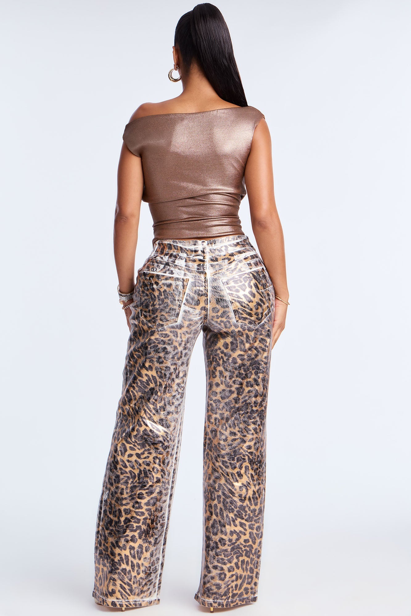 Carmela Leopard Wide Leg Pant 33″ - Leopard 