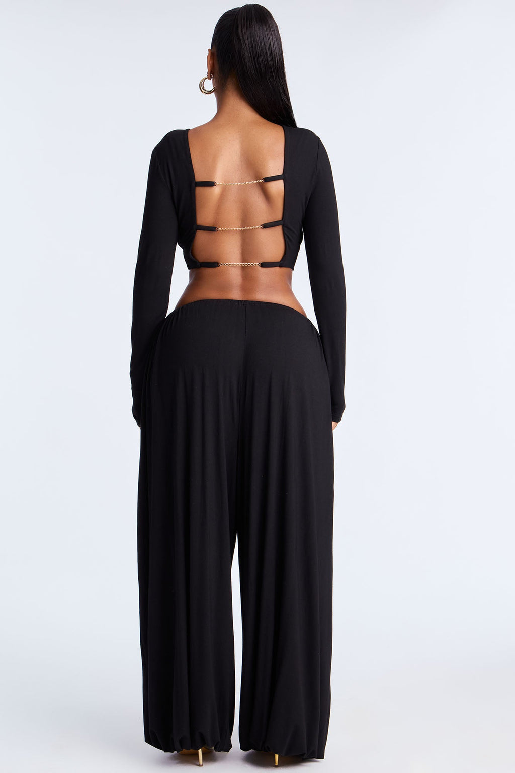 Jungle Jewel Balloon Pant Set - Black