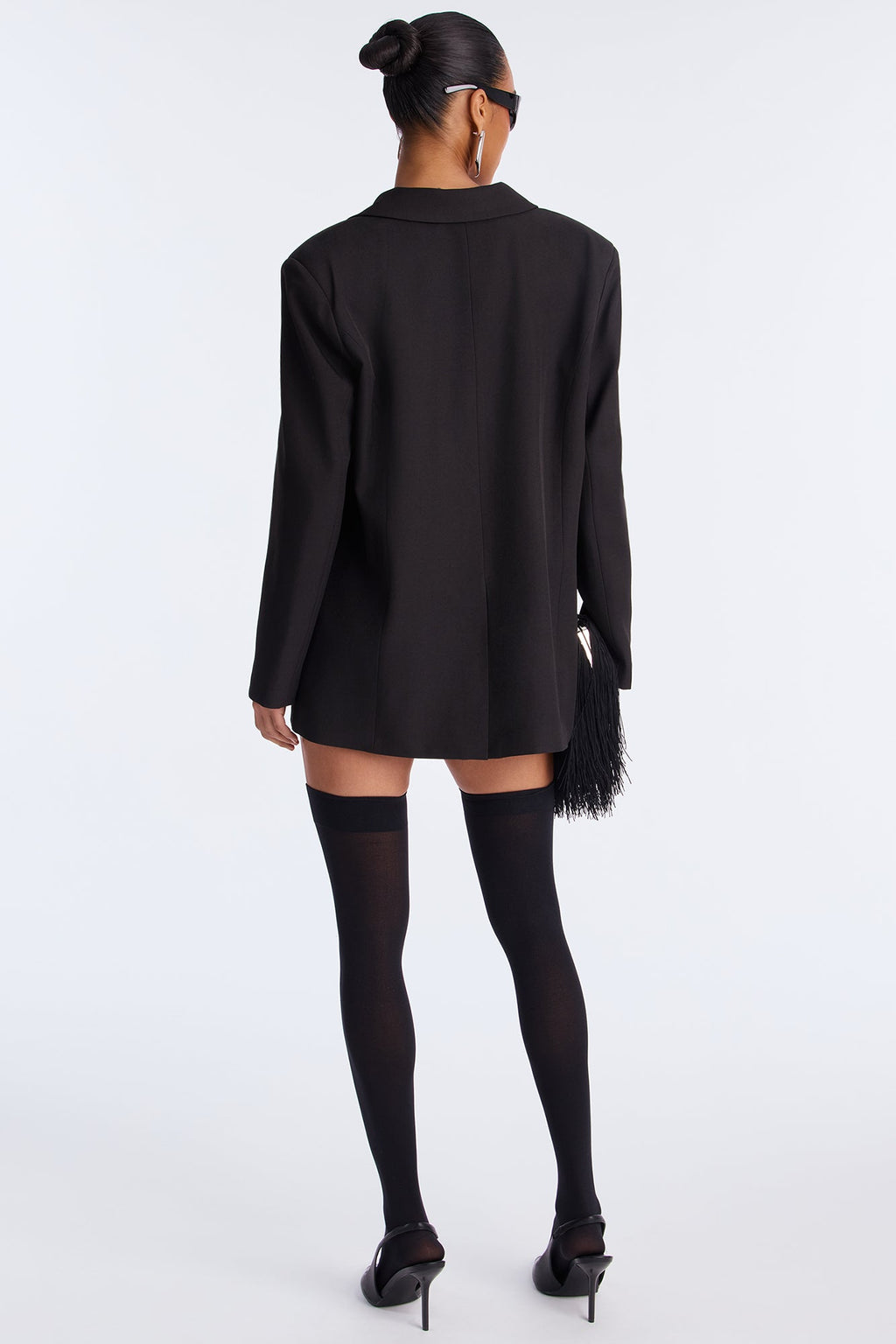 Big Goals Double Breasted Oversized Blazer - Black