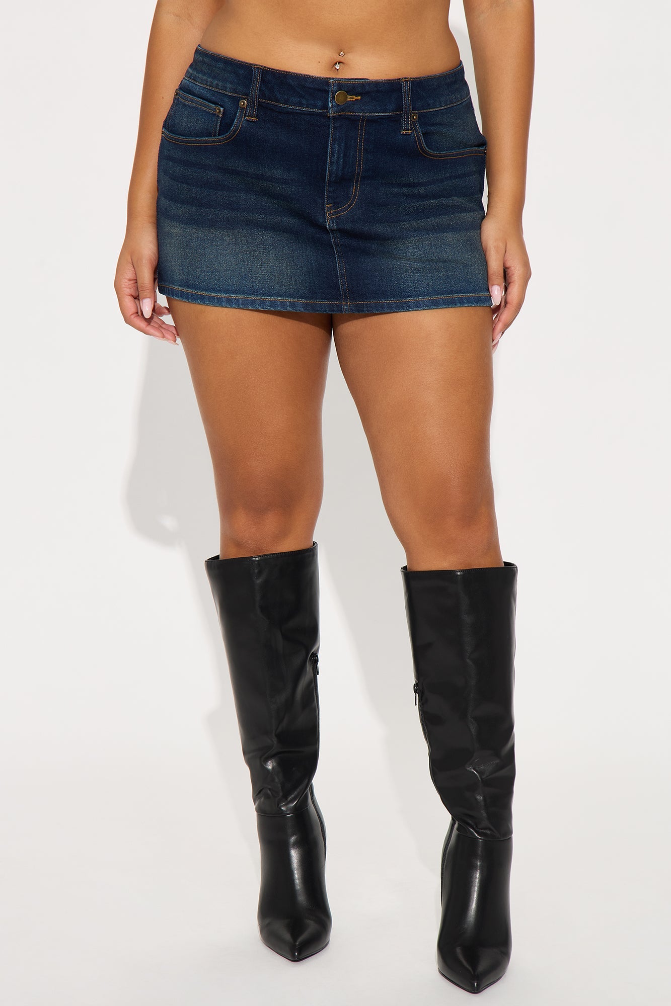 The OG Tinted Denim Micro Mini Skirt - Dark Wash 