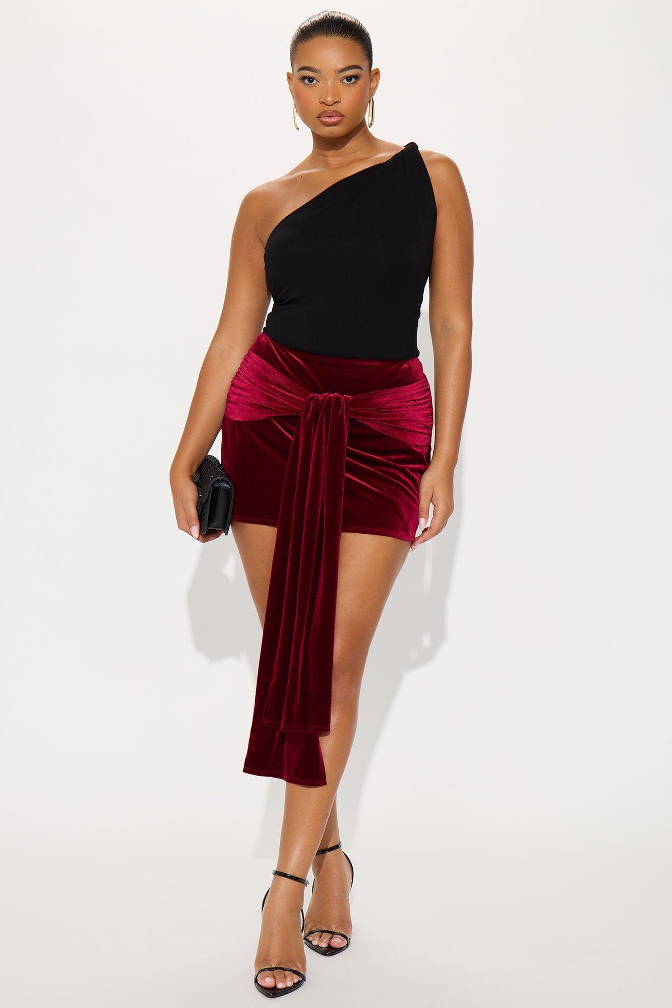 A Velvet Affair Micro Mini Skirt - Burgundy 