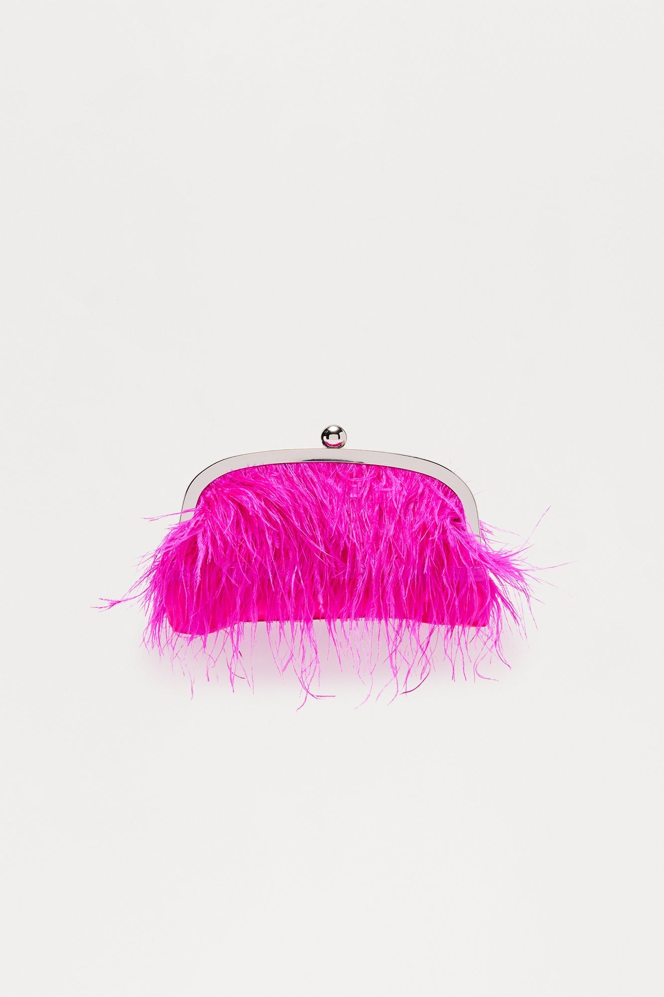 Tassel Pearl Dazzle Fringe Clutch - Fuchsia 