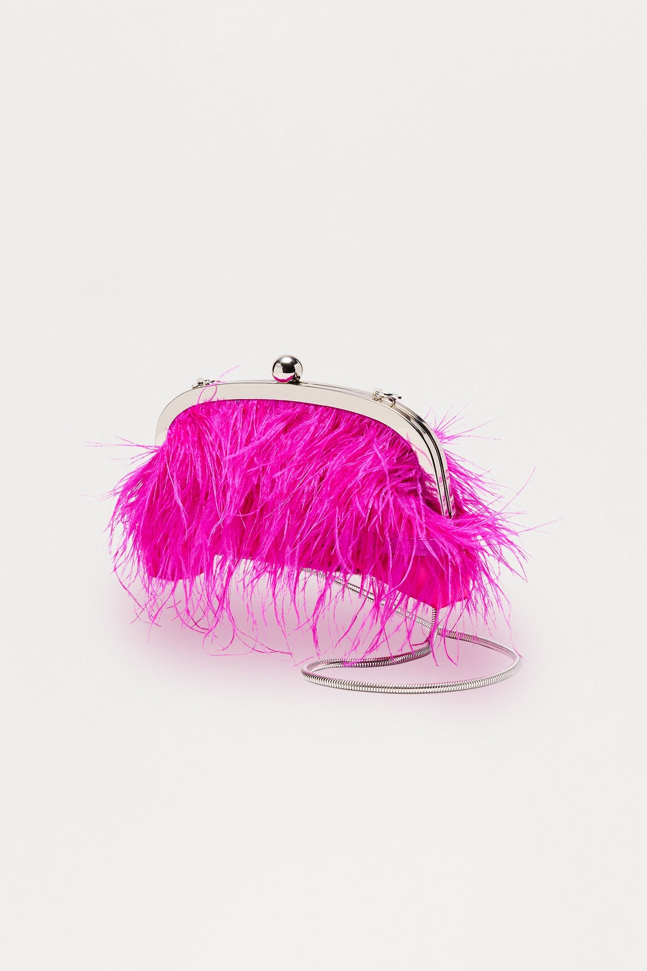Tassel Pearl Dazzle Fringe Clutch - Fuchsia 
