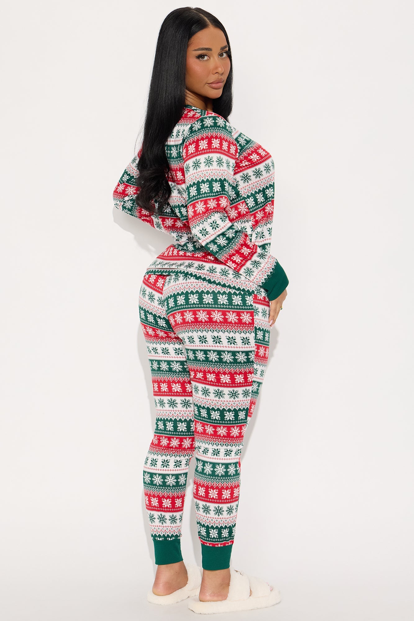 Merry Together Matching Family Long Sleeve PJ Jogger Set - Green/combo
