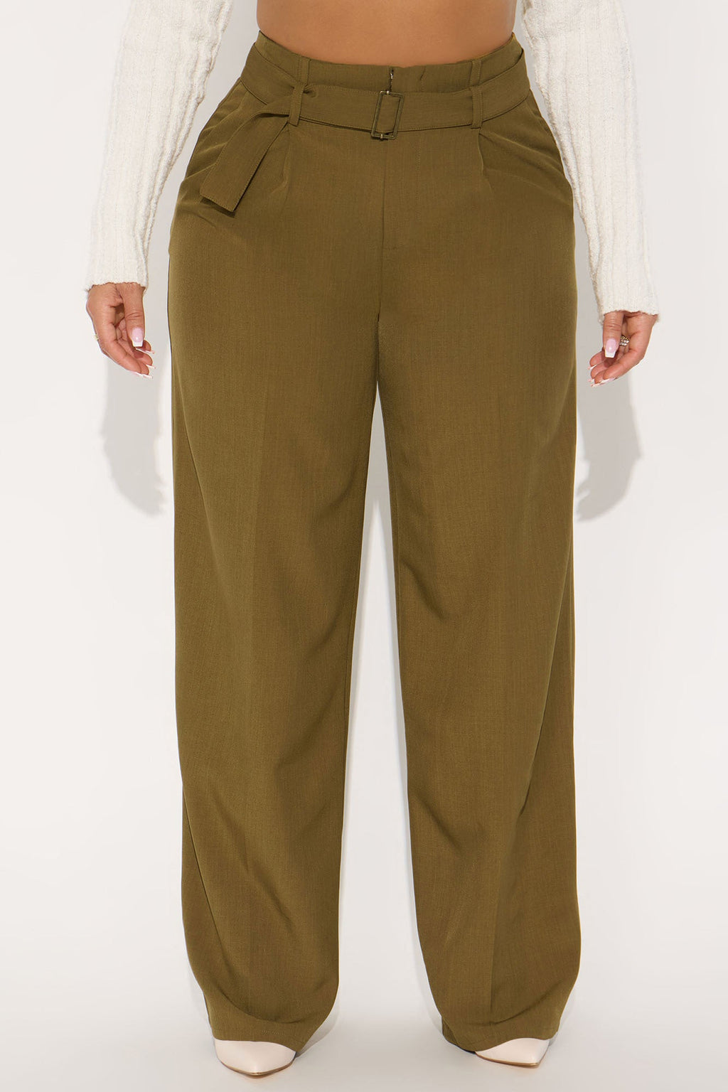 Power Moves Belted Trouser Pant 32″ - Olive