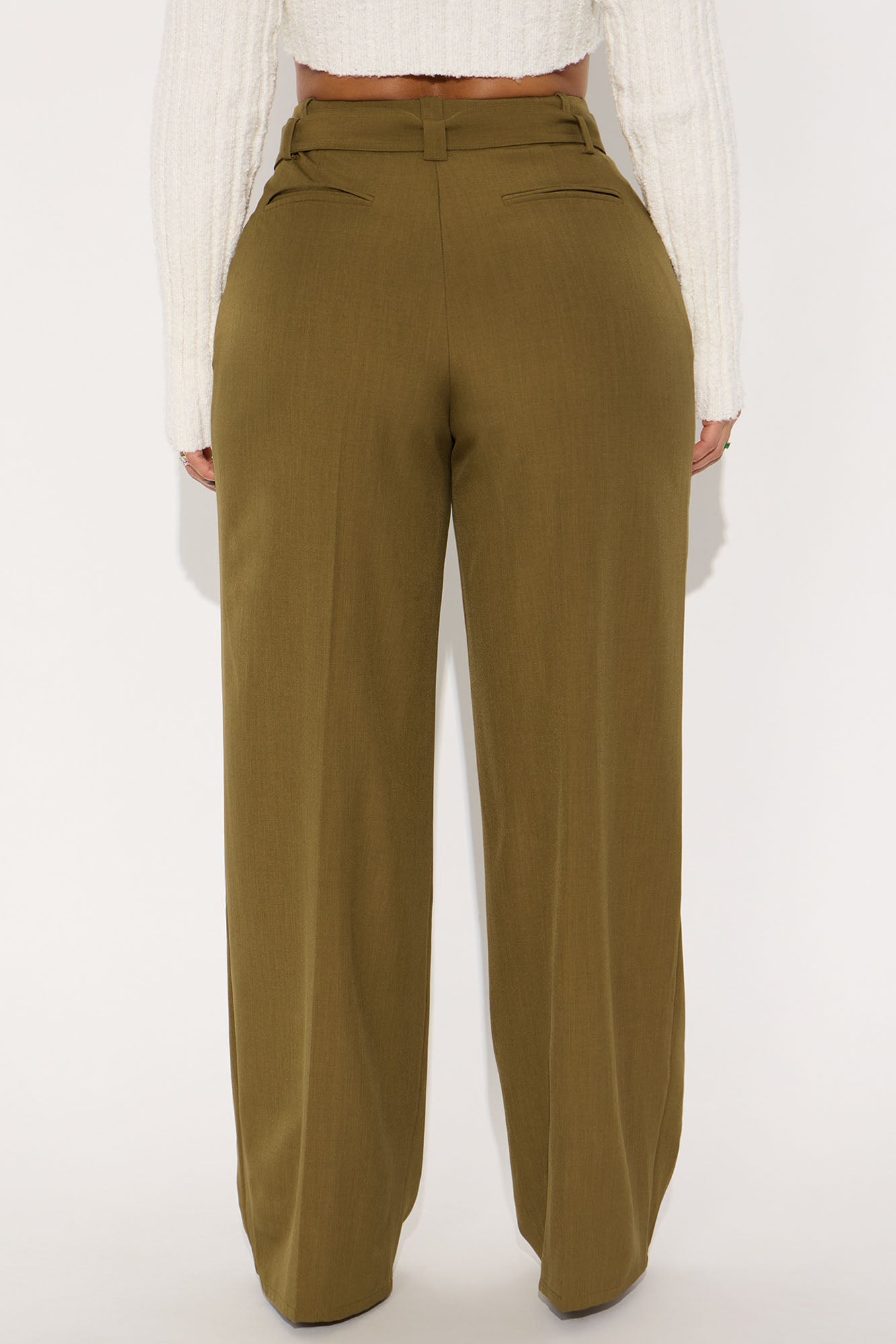 Power Moves Belted Trouser Pant 32″ - Olive