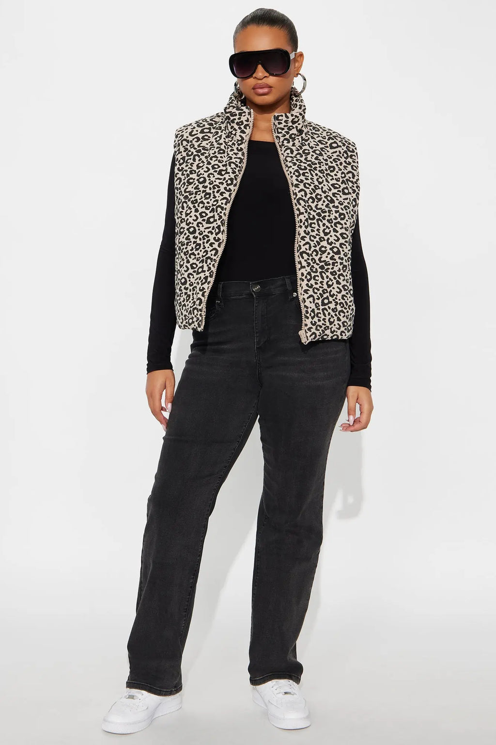 Lana Leopard Puffer Vest - Leopard 