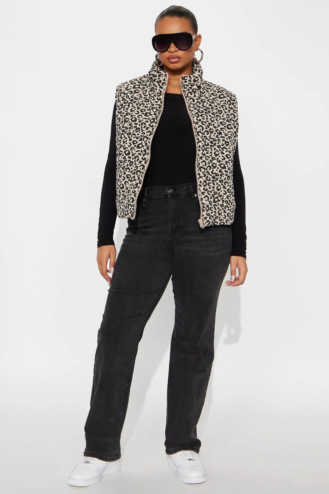 Lana Leopard Puffer Vest - Leopard 